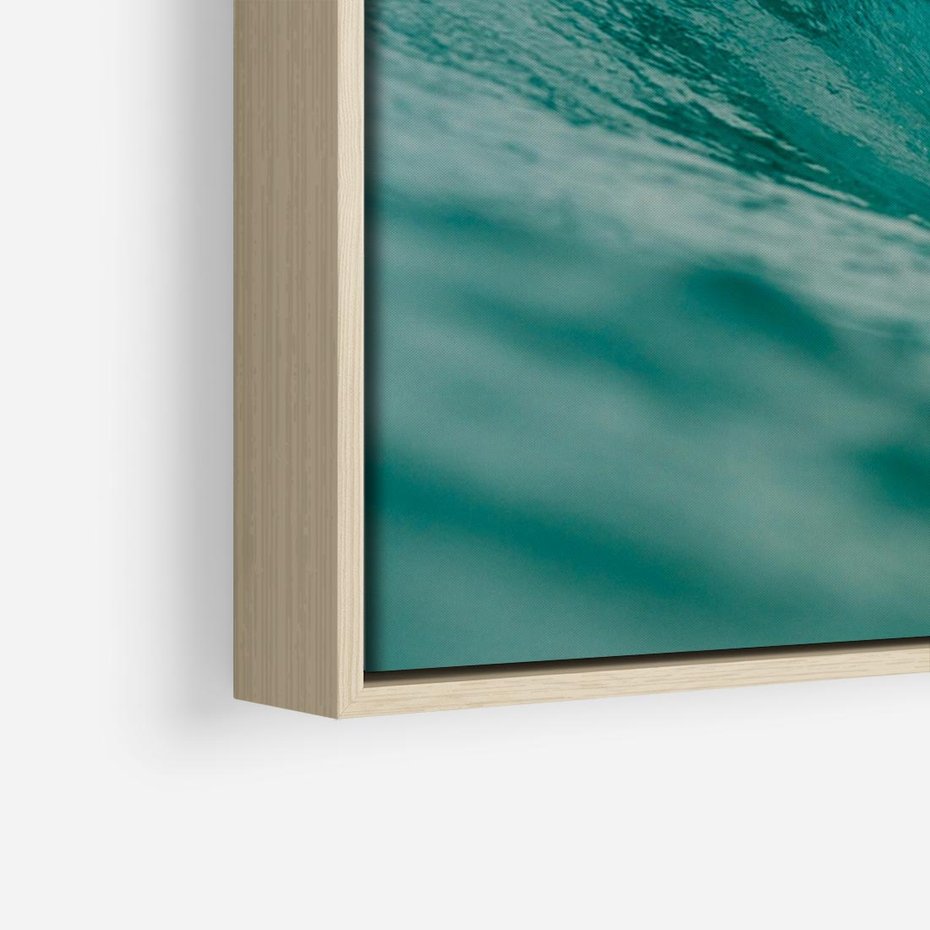 Obraz w ramie 120x80 - Rajskie Wybrzeże - fotografia, duża fala - rama drewno