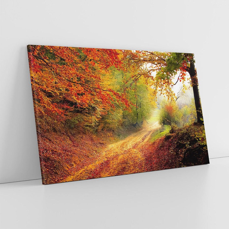 Obraz na płótnie 120x80 - Jesienny urok magia lasu - las, jesień