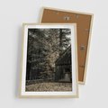 Plakat w ramie 50x70 - Dom w Lesie - chatka w lesie, górski domek - rama drewno