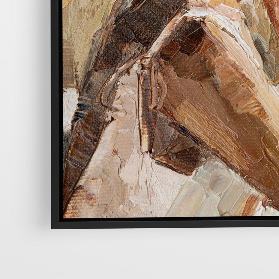 Obraz w ramie 50x50 - Wibracje - portret, kobieta - rama czarna