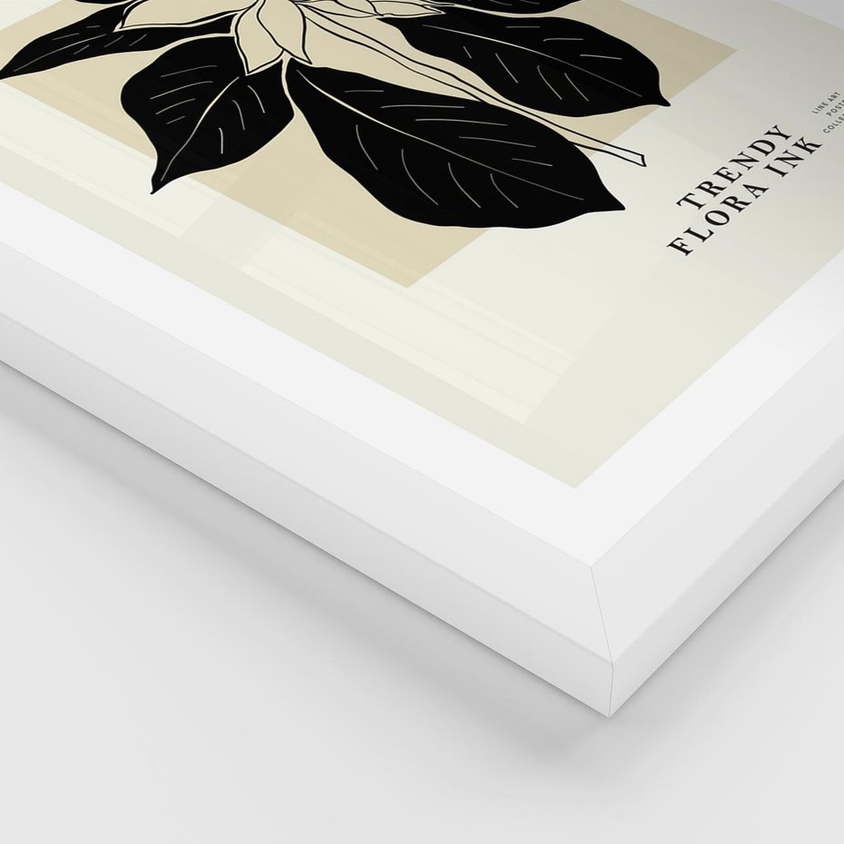 Plakat w ramie 30x40 - Melancholia przerywanych linii - wiaty, typografia - rama biała