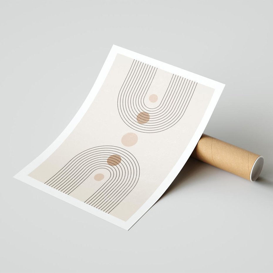 Plakat bez ramy 30x40 - Zgeometryzowane Wizje - boho plakat, minimalizm