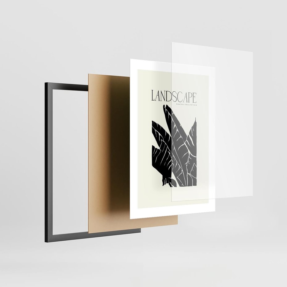 Plakat w ramie 30x40 - Rytmy roślinnego życia - nowoczesna sztuka, minimalistyczny styl - rama czarna