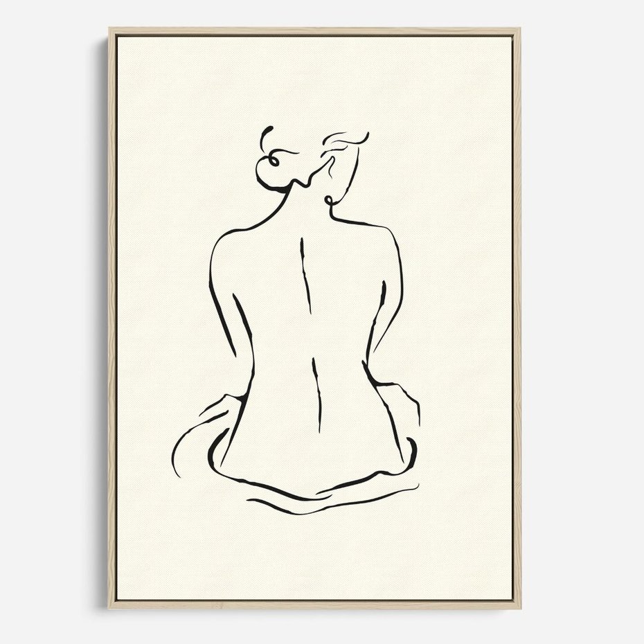 Obraz w ramie 70x100 - Migotliwa Symfonia - kobieta akt, minimalizm - rama drewno
