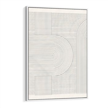 Obraz w ramie 80x120 - Geometryczna Elegancja Mid Century - mid century, minimalizm - rama biała