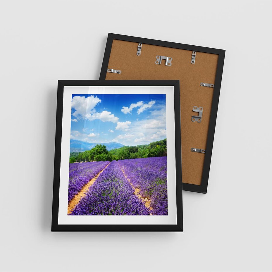 Plakat w ramie 40x50 - Prowansalska Lawenda - lawenda, prowansja - rama czarna