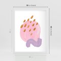 Plakat w ramie 30x40 - Migoczące Pastelowe Kształty - akwarela, minimalizm - rama biała