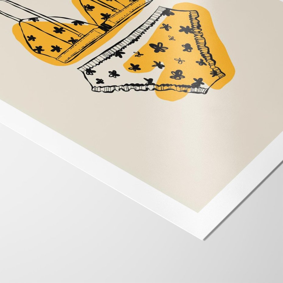 Plakat bez ramy 21x30 - Minimalistyczny Szkic Bielizny - minimalistyczna grafika, szkic bielizny