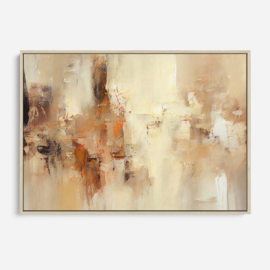 Obraz w ramie 70x50 - Odbicie utraconych barw - abstrakcja, tekstury farb - rama drewno