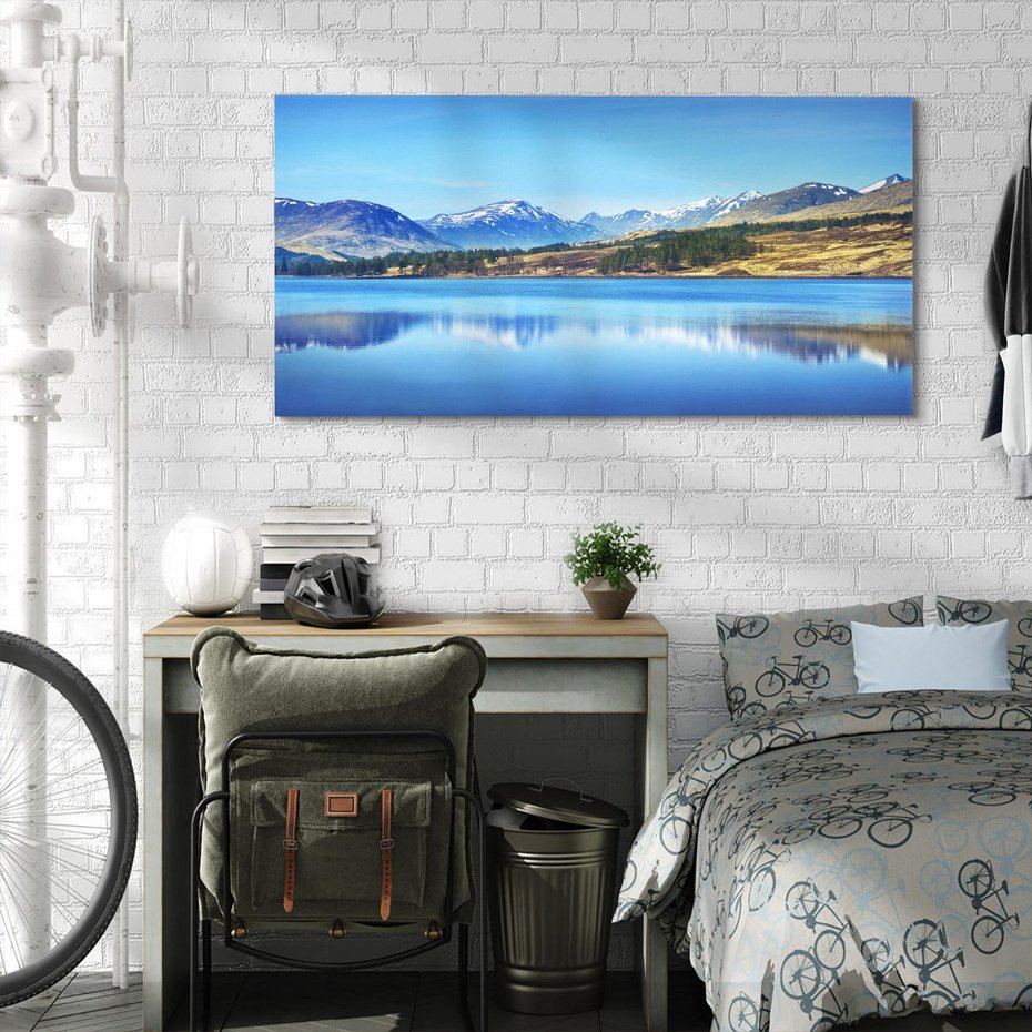 Obraz na płótnie 120x60 - Siła i Spokój Przyrody - góry, jezioro