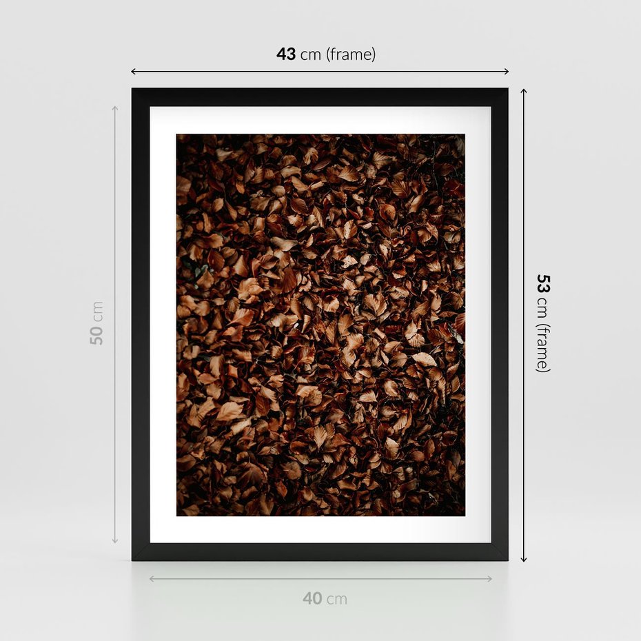 Plakat w ramie 40x50 - Jesienny Dywan - dywan z suchych liści, jesień - rama czarna