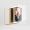 Plakat w ramie 50x70 - Refleksje Boho Przyrody - abstrakcyjny obraz, plakat - rama drewno