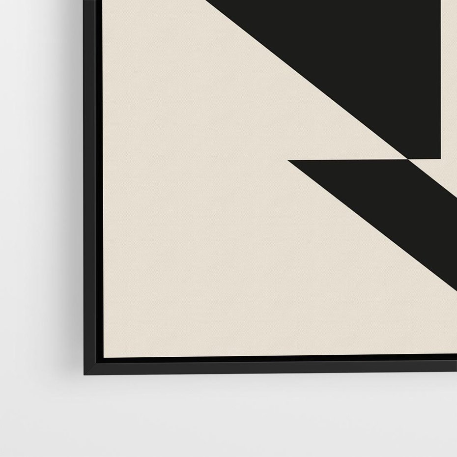 Obraz w ramie 50x50 - Rozkwitająca Abstrakcja - abstrakcyjne geometryczne kształty, minimalizm - rama czarna