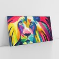 Obraz na płótnie 120x60 - Tęczowy Lew - akwarela, tęczowy lew