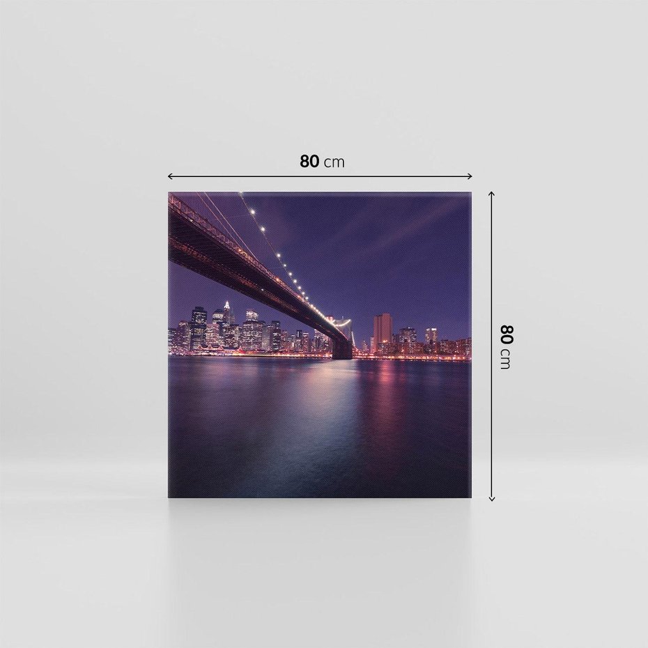 Obraz na płótnie 80x80 - Most w Nowym Jorku nocą - most, Nowy Jork