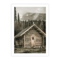 Plakat bez ramy 21x30 - Urok Drewnianej Chatki w Górach - chatka w górach, drewniany domek