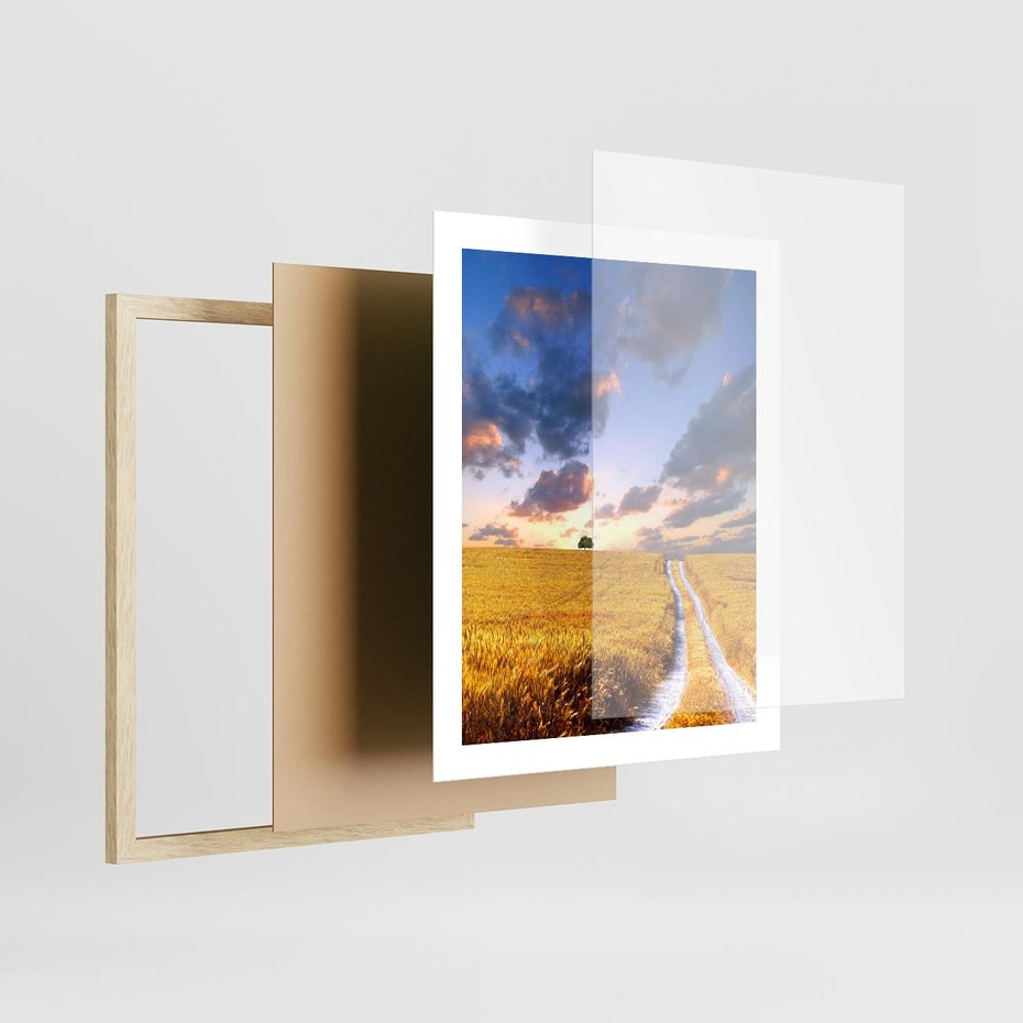 Plakat w ramie 40x50 - Magiczna droga w lesie - droga, ścieżka - rama drewno