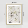 Plakat w ramie 30x40 - Białe Kwiaty: Płatki Delikatności - białe kwiaty, zbliżenie - rama drewno