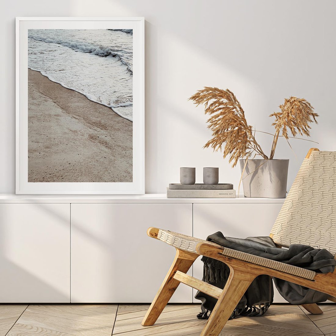 Plakat bez ramy 21x30 - Brzeg Morza: Malownicza Plaża i Fale - morze, plaża