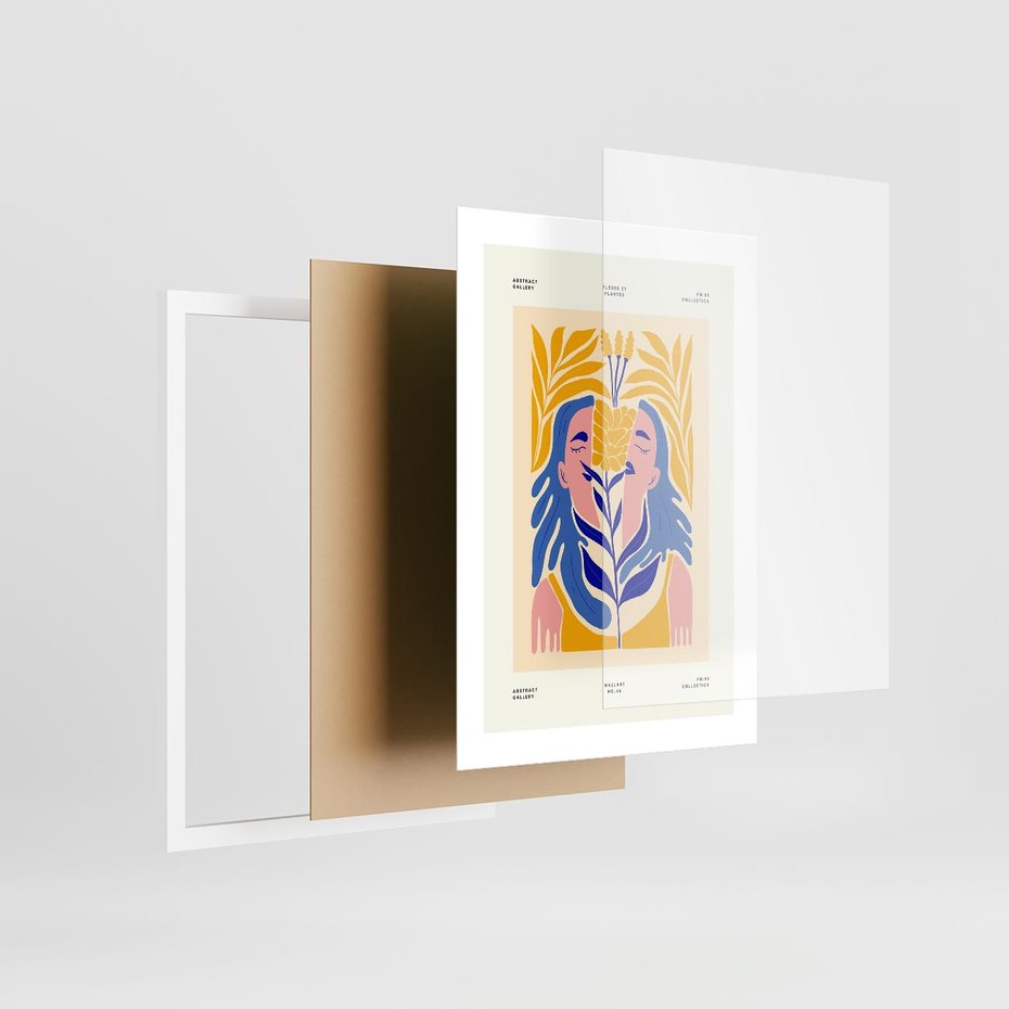 Plakat w ramie 30x40 - Roztopione Granice - nowoczesna sztuka, abstrakcja - rama biała