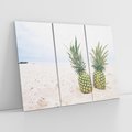 Obraz na płótnie 120x80 - Ananasy na Plaży - Egzotyczny Raj - ananasy, plaża