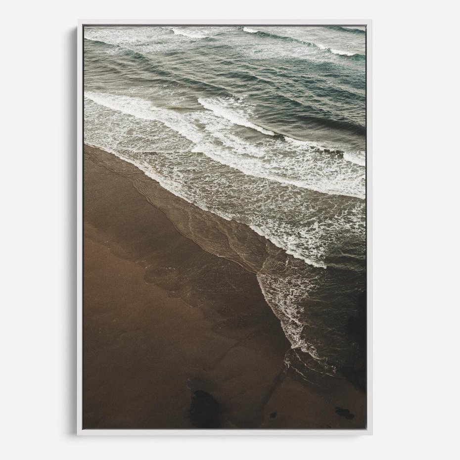 Obraz w ramie 70x100 - Spokój nad plażą - plaża, morze - rama biała