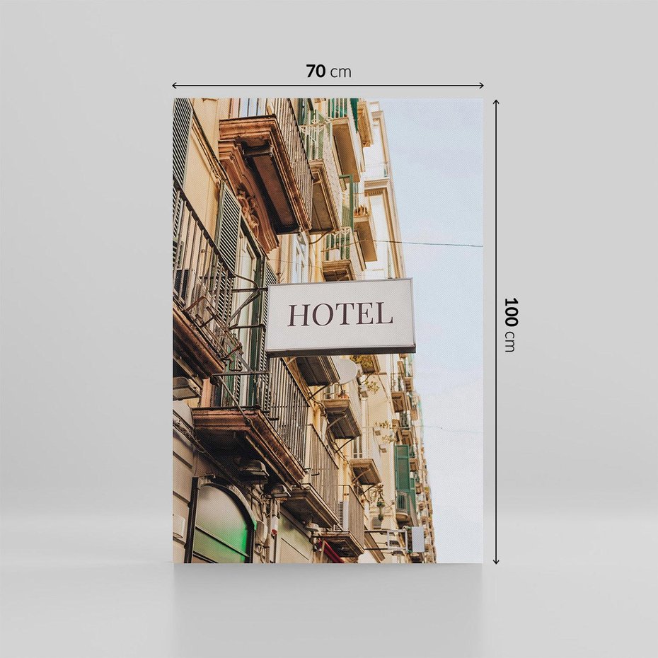 Obraz na płótnie 70x100 - Magiczne Spacery - hotel, uliczka