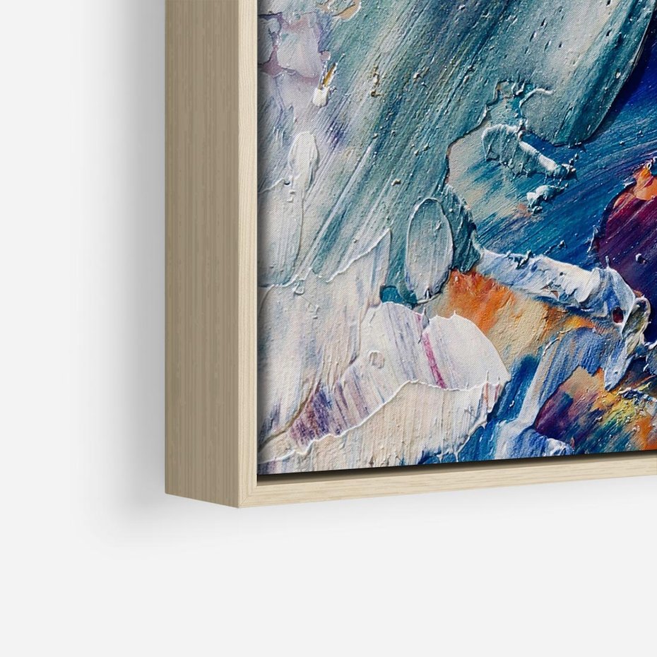 Obraz w ramie 80x80 - Rytmy ukrytych pragnień - chaos i abstrakcja, plamy koloru - rama drewno