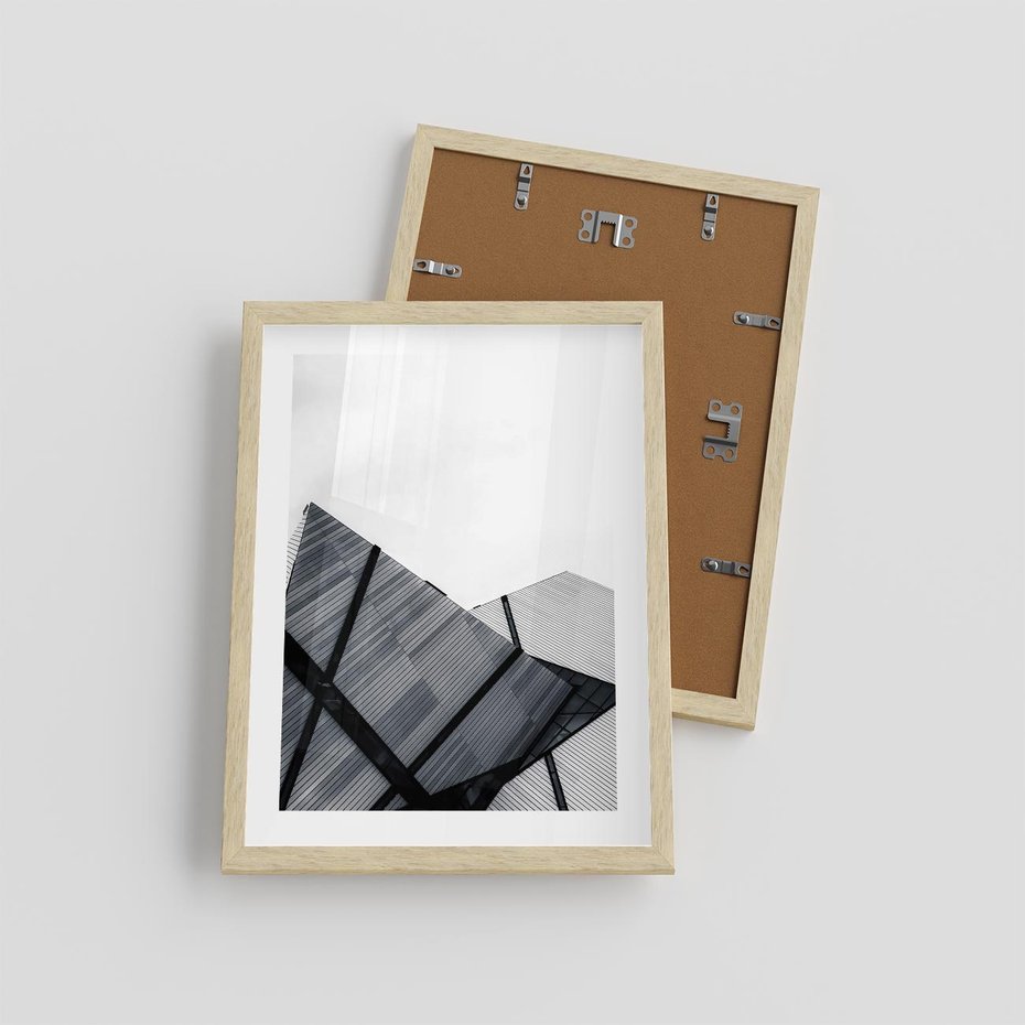 Plakat w ramie 30x40 - Nowoczesna Metropolia - architektura, proste linie - rama drewno