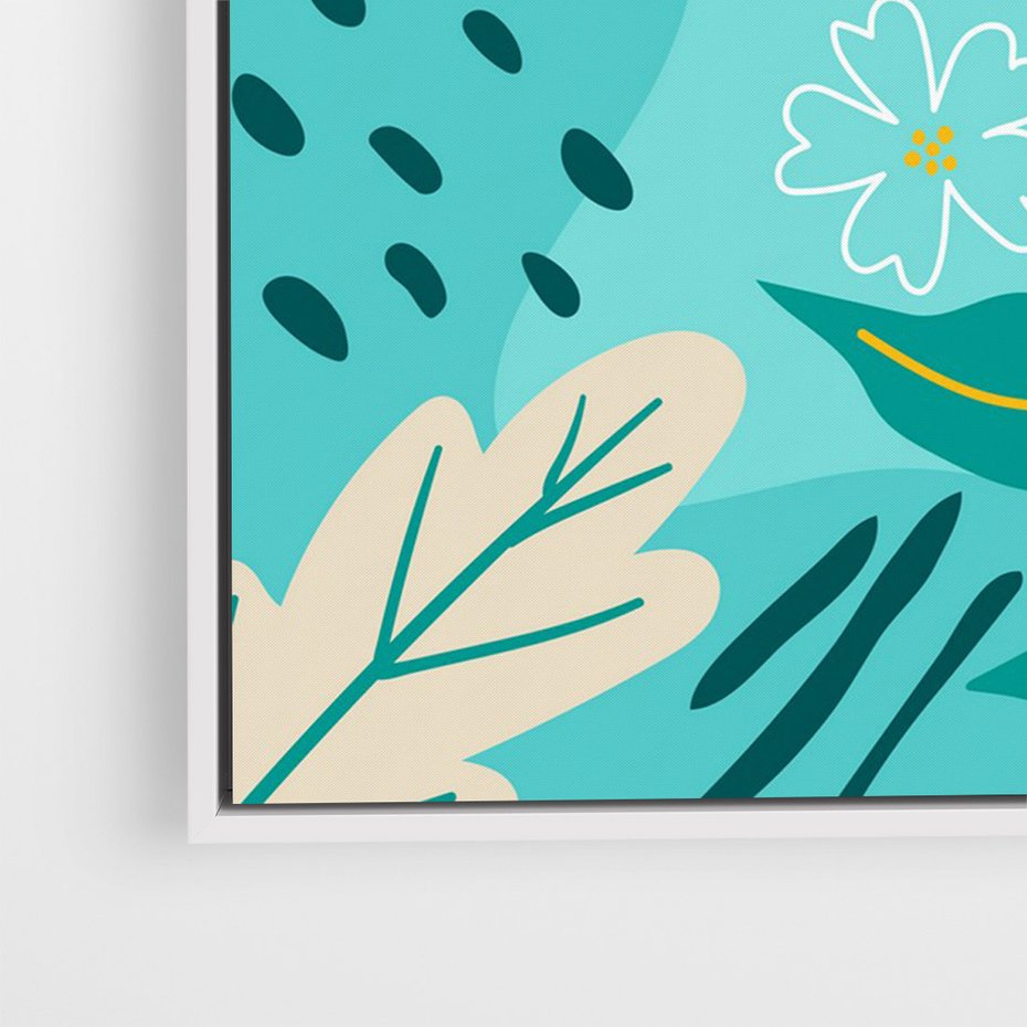 Obraz w ramie 80x120 - Rozkwitające Widoki - pastelowa kompozycja, kwiaty - rama biała