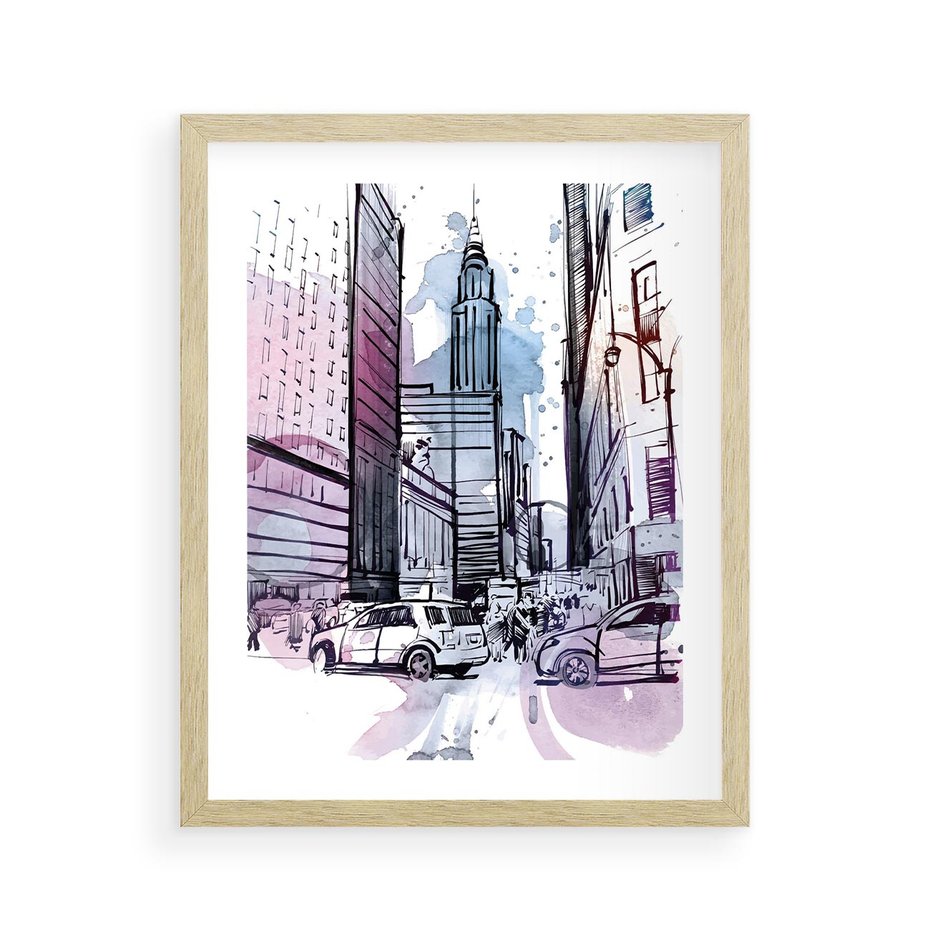 Plakat w ramie 40x50 - Miasto ożywione pulsującym życiem - szkocja, miasto - rama drewno