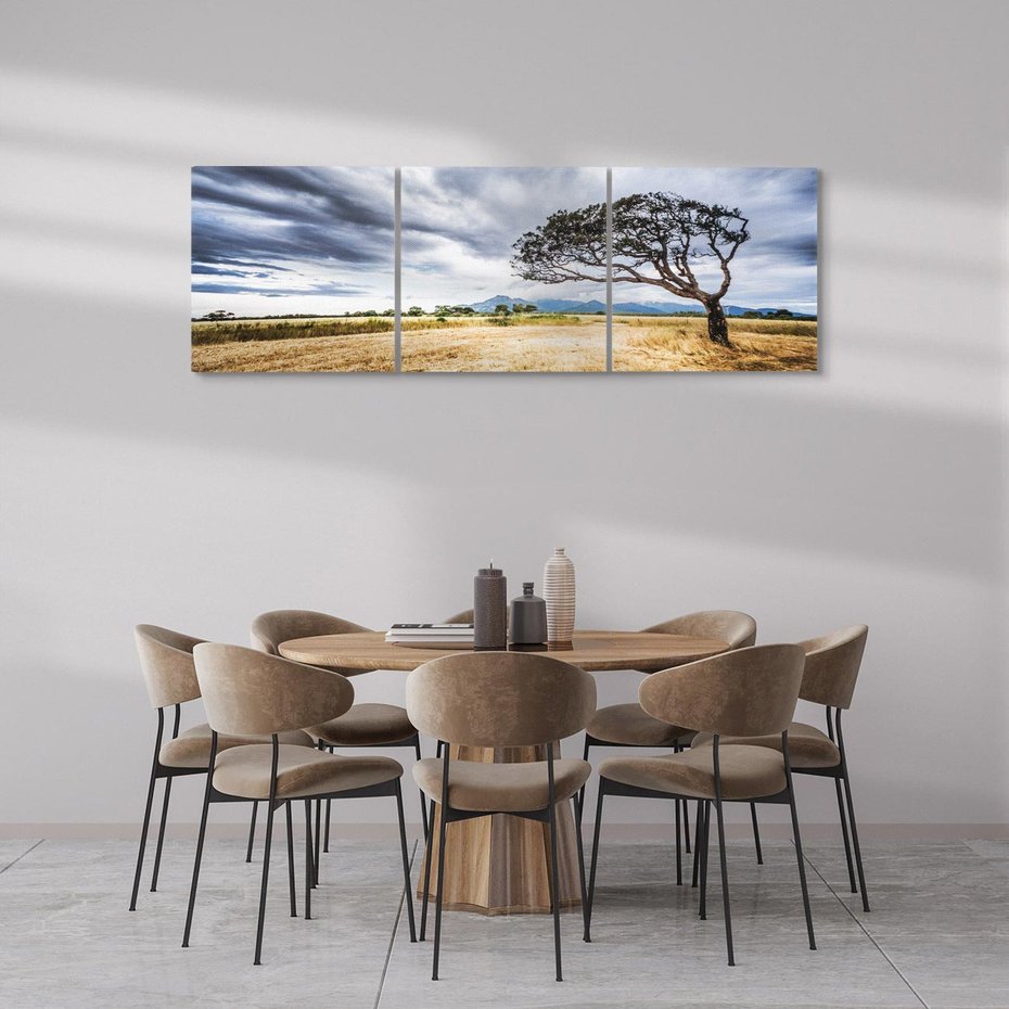 Obraz na płótnie 90x30 - Mistyka afrykańskiej sawanny - sawanna, drzewo