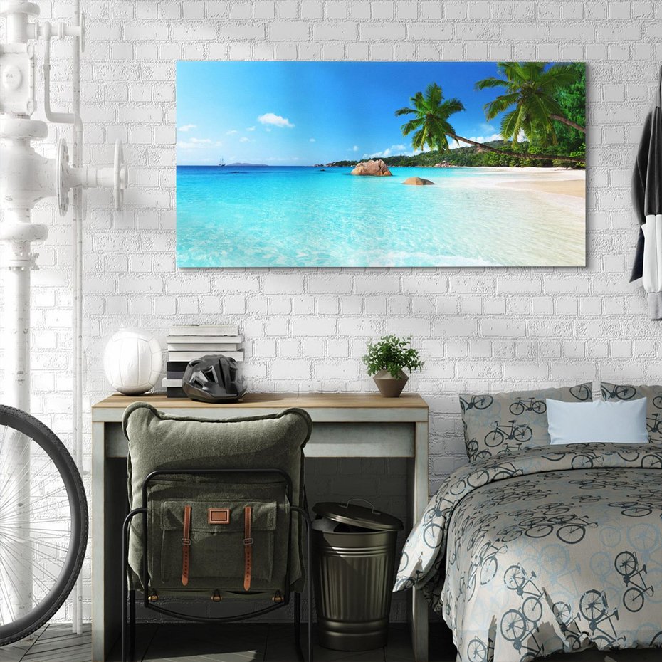 Obraz na płótnie 120x60 - Idylliczne Seszele - przyjemność dla oczu - Seszele, plaża