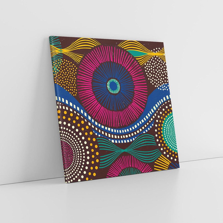 Obraz na płótnie 40x40 - Energia Wzorców - enticzne wzory, kształty