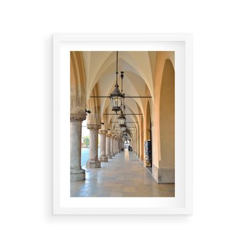 Plakat w ramie 30x40 - Uliczka w perspektywie czasu - uliczka, perspektywa - rama biała