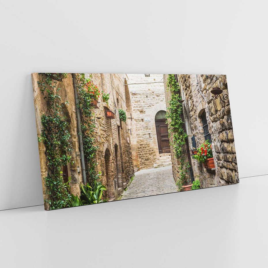 Obraz na płótnie 140x70 - Urok Uliczki we Włoszech - uliczka, Włochy