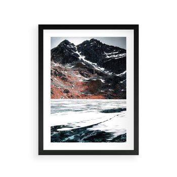 Plakat w ramie 30x40 - Śnieżna Opowieść - górski krajobraz, zima w górach - rama czarna
