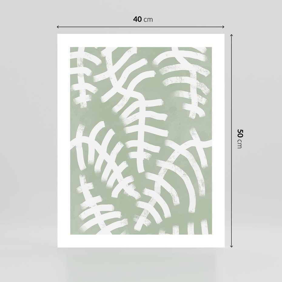 Plakat bez ramy 40x50 - Oaza Zieleni - zielona abstrakcja, zgaszona zieleń