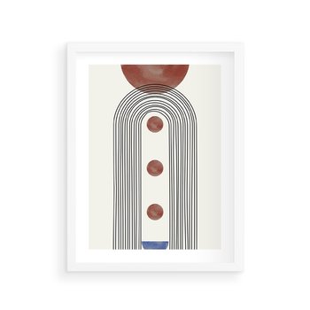 Plakat w ramie 30x40 - Symfonia Kształtów - nowoczesny plakat, styl midcentury - rama biała
