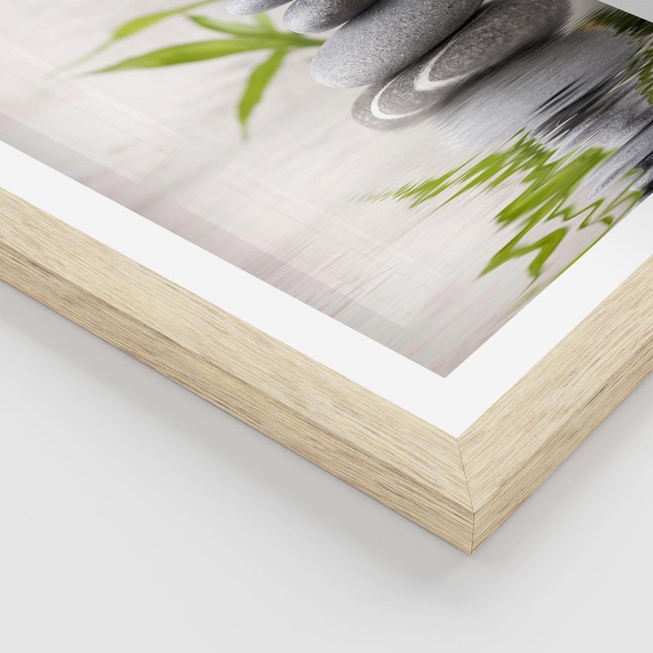 Plakat w ramie 40x50 - Spa kamienie: naturalne piękno - spa, kamienie - rama drewno