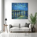 Obraz na płótnie 50x50 - "Starry Night Over the Rhone" (1888) Vincent van Gogh - Reprodukcja - reprodukcja, obraz na płótnie