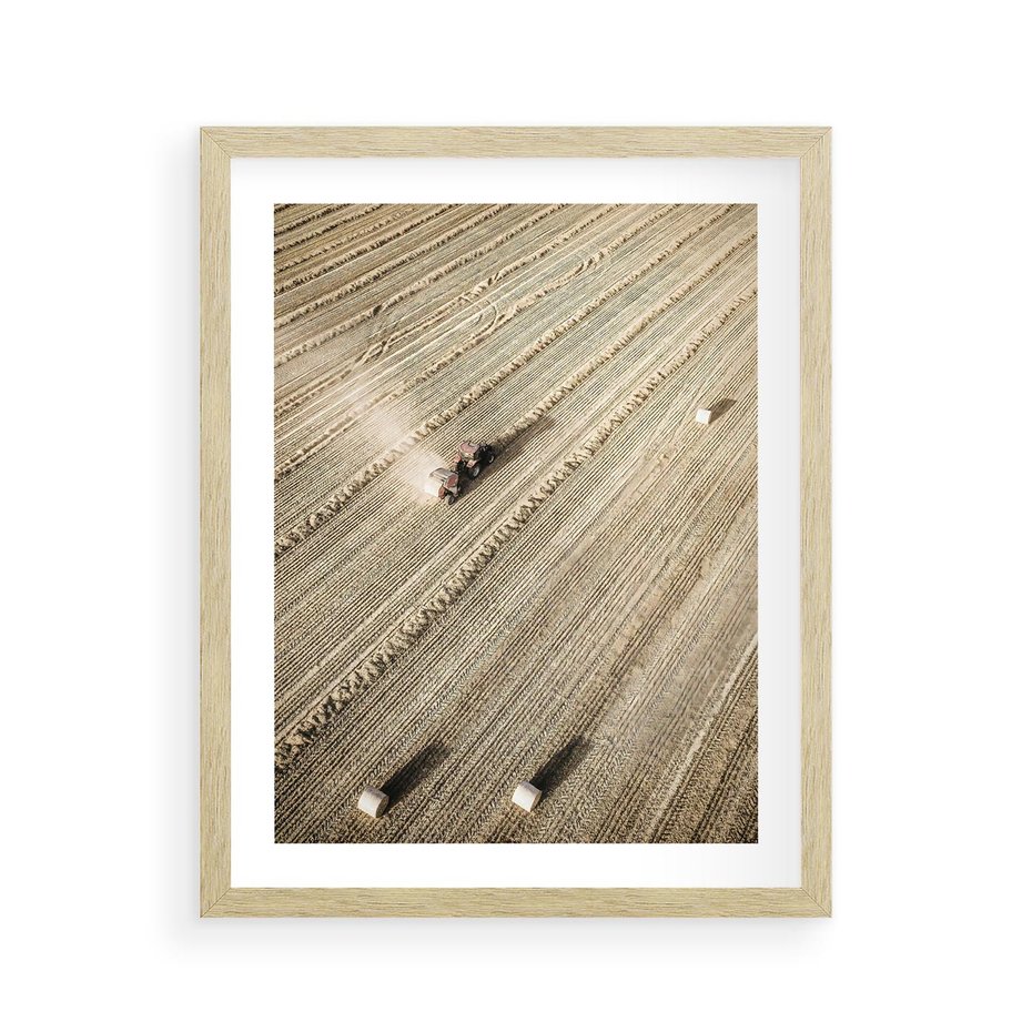 Plakat w ramie 40x50 - Rolnicza Praca - pole, traktor - rama drewno