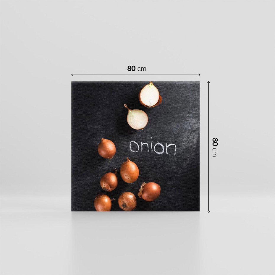 Obraz na płótnie 80x80 - Aromatyczne Inspiracje - cebula, kuchnia