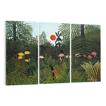 Obraz na płótnie 120x80 - "Virgin Forest with Sunset " (1910) Henriego Rousseau - reprodukcja, obraz na płótnie