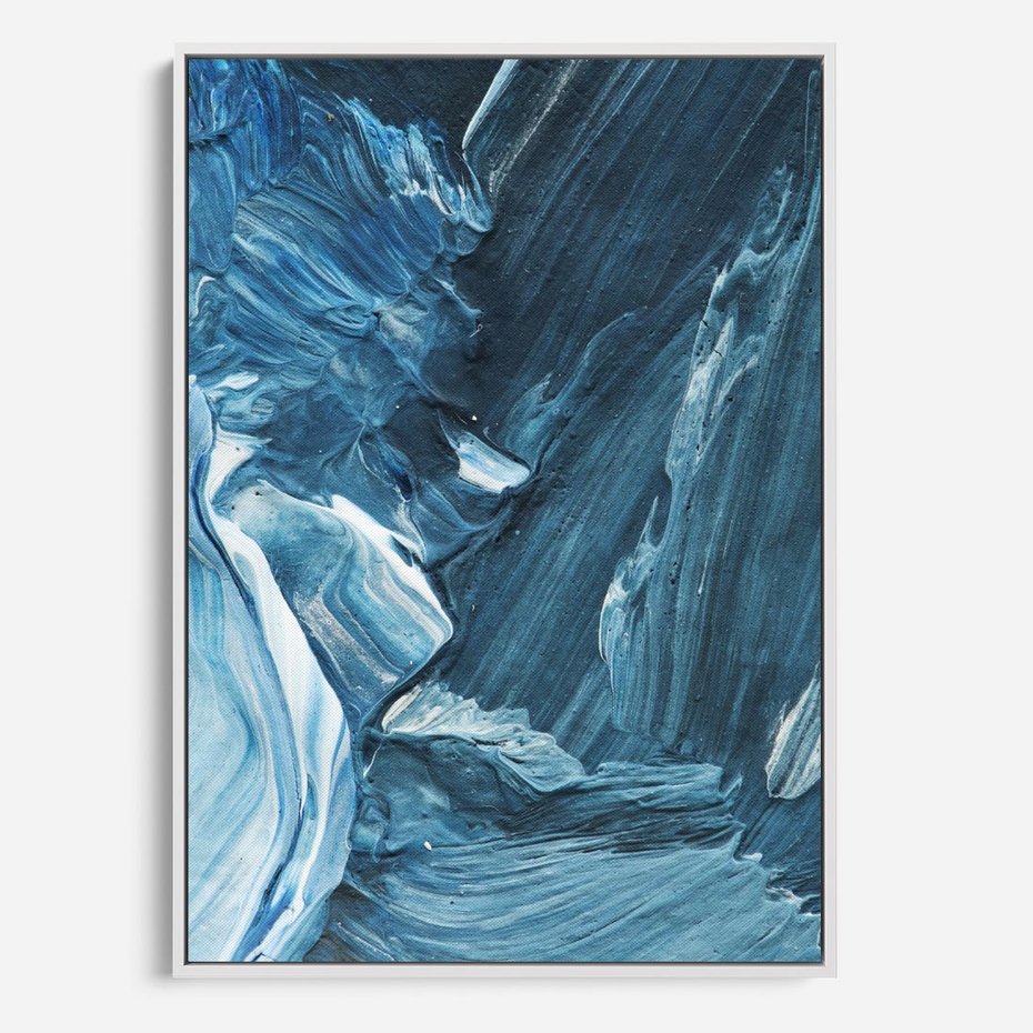 Obraz w ramie 80x120 - Wyrazista abstrakcja w akwareli - abstrakcja, akwarela - rama biała