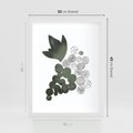 Plakat w ramie 30x40 - Grono Abstrakcji - minimalistyczny plakat, winogrona - rama biała