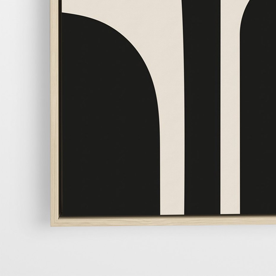 Obraz w ramie 50x70 - Abstrakcyjne Linie - boho plakat, rycina - rama drewno