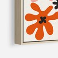 Obraz w ramie 80x80 - Taniec Akwareli - abstrakcyjne wielokolorowe kwiaty, minimalizm - rama drewno