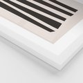 Plakat w ramie 50x70 - Migotliwa Transformacja Form - minimalizm, czarne pasy - rama biała