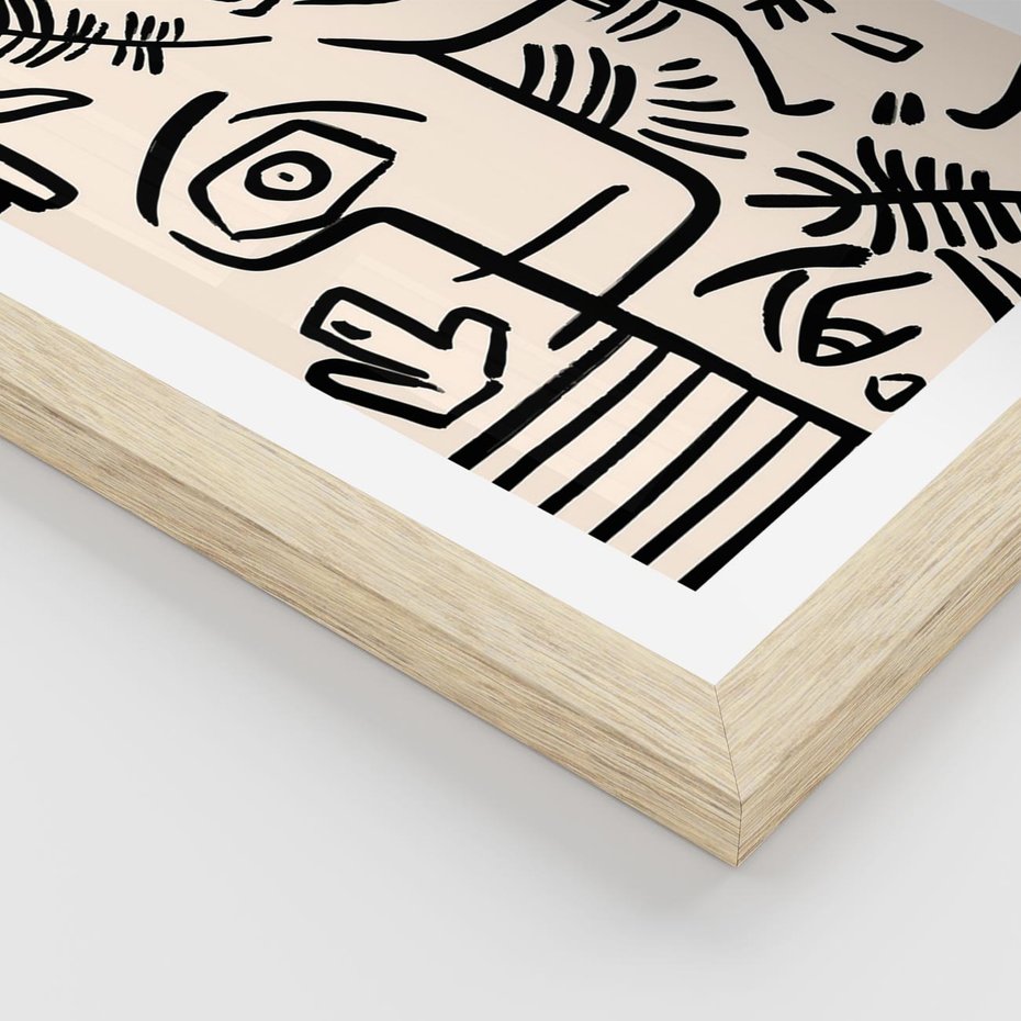 Plakat w ramie 30x40 - Ekspresyjne Odbicia Współczesności - abstrakcyjna grafika, minimalizm - rama drewno